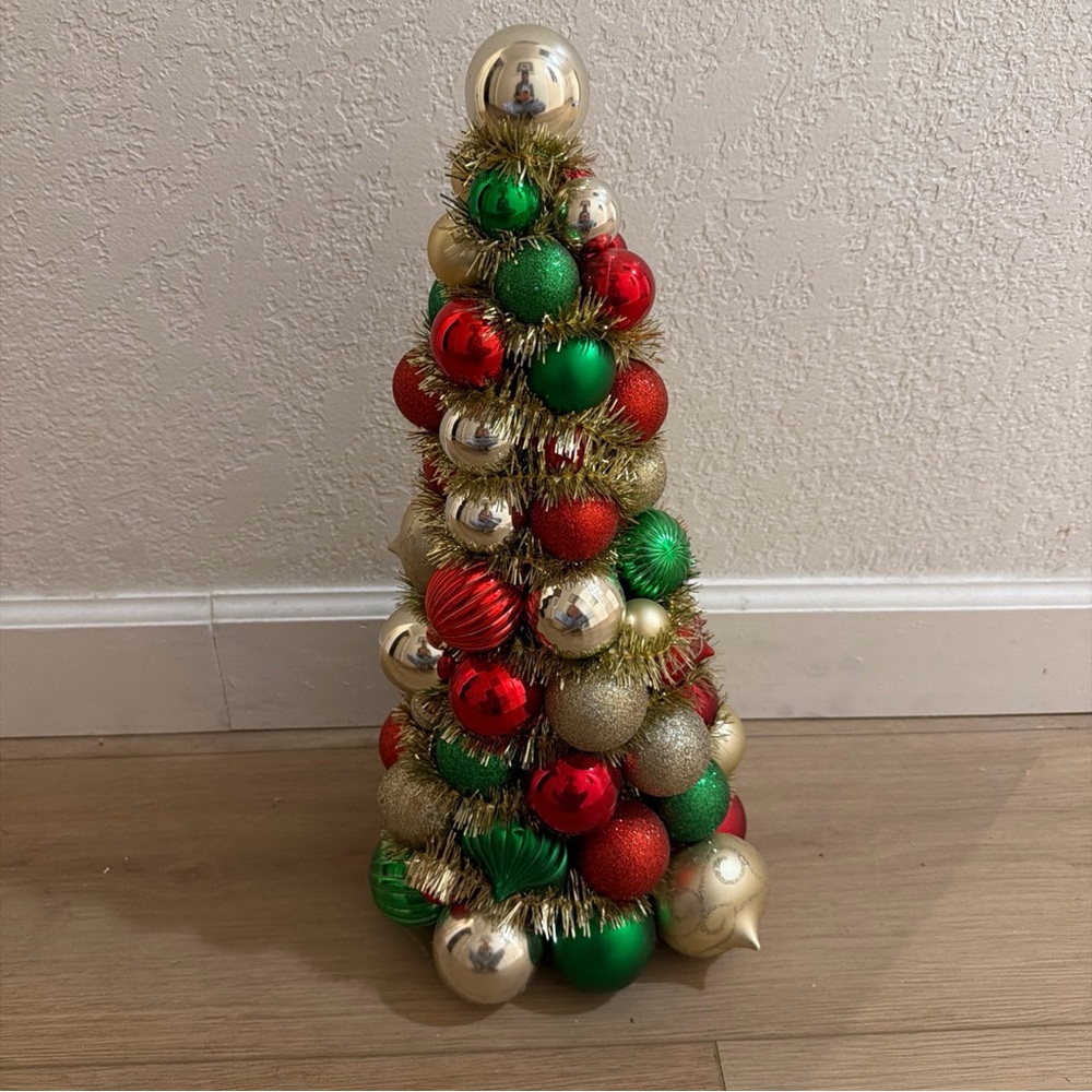 Festive Ornament Christmas Tree - Red, Green, Gold
